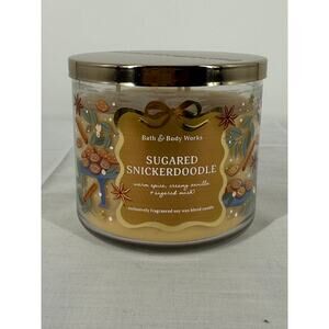 NEW Bath & Body Holiday Scented 3-Wick Sugared Snicker Doodle
